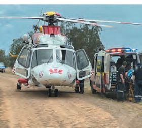 Emergency services at the scene of the accident on the Namoi River Road